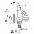 Rohov kombinovan ventil SCHELL - 1/2"-3/8"-3/4" KOMBI
