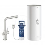 Grohe Red Dezov baterie Duo s ohevem vody a filtrac, zsobnk L, supersteel 30325DC1