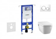 Geberit Duofix Set pedstnov instalace, sprchovac toalety a sedtka Tece, tlatka Sigma20, Rimless, SoftClose, bl/chrom 111.355.00.5 NT4