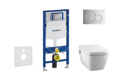 Set předstěnové instalace, sprchovací toalety a sedátka Tece, tlačítka Sigma01, Rimless, SoftClose, lesklý chrom
