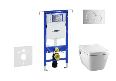 Set předstěnové instalace, sprchovací toalety a sedátka Tece, tlačítka Sigma01, Rimless, SoftClose, lesklý chrom