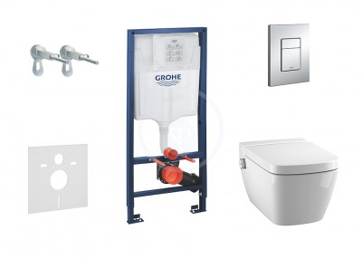 Set pedstnov instalace, sprchovac toalety a sedtka Tece, tlatka Skate Cosmo, Rimless, SoftClose, chrom