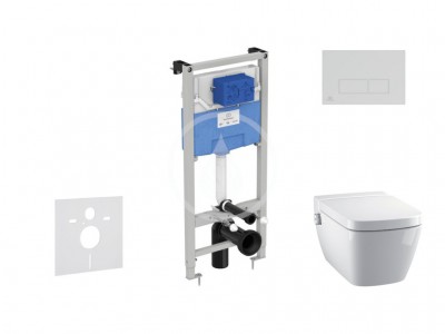 Set předstěnové instalace, sprchovací toalety a sedátka TECEone, tlačítka Oleas M2, Rimless, SoftClose, bílá