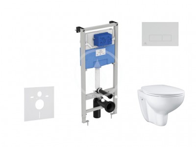 Set pedstnov instalace, klozetu a sedtka  Bau Ceramic, tlatka Oleas M2, Rimless, SoftClose, chrom