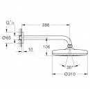 Hlavov sprcha 210, 1 proud, sprchov rameno 286 mm, chrom