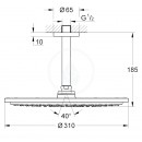 Hlavov sprcha 310, sprchov rameno 142 mm, 1 proud, tmav grafit