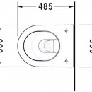 Závěsný klozet Compact, 360 mm x 485 mm, bílý - klozet