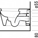 Zvsn klozet, 410 mm x 575 mm, bl - klozet