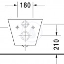 Závěsný klozet, 410 mm x 575 mm, bílý - klozet