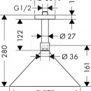 Horn sprcha 240 2jet s napojenm od stropu a designem Front, chrom