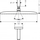 Horn sprcha E 360 Air 1jet s pvodem od stropu 100 mm, EcoSmart, chrom