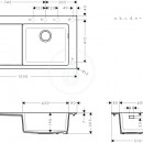 Vestavn granitov dez S514-F450, betonov ed