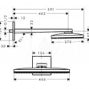 Hlavov sprcha 460, sprchov rameno 460 mm, ern/chrom