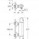 Termostatick sprchov baterie, chrom