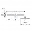 Hlavov sprcha Cosmopolitan, sprchov rameno 422 mm, chrom