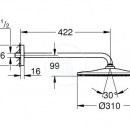 Hlavov sprcha 310 Mono 9,5 l/min, 1 proud, sprchov rameno 422 mm, chrom