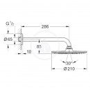 Hlavov sprcha Cosmopolitan, prmr 210 mm, sprchov rameno 286 mm, chrom