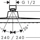 Horn sprcha E 240 1jet pro nzk tlak, chrom