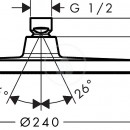 Hlavov sprcha S 240 mm, chrom