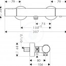 Sprchov termostatick baterie, chrom