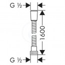 Sprchov hadice 1,60 m, chrom
