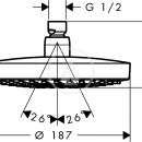 Horn sprcha 180 2jet, bl/chrom