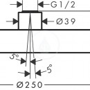 Horn sprcha 250, 1jet, EcoSmart, matn bl