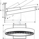 Horn sprcha 360 s pipojenm, 1jet, kartovan ern chrom