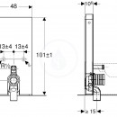 Sanitrn modul pro stojc WC, 101 cm, spodn pvod vody, bl