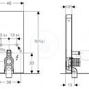 Sanitrn modul pro stojc WC, 101cm, spodn pvod vody, bl