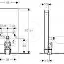 Sanitrn modul pro stojc WC, 101cm, spodn pvod vody, bl