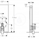 Sanitrn modul pro stojc WC, 114 cm, spodn pvod vody, bl