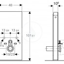 Sanitrn modul pro zvsn WC, 101 cm, spodn pvod vody, bl