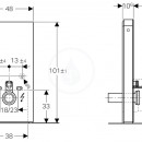 Sanitrn modul pro zvsn WC, 101 cm, spodn pvod vody, bl