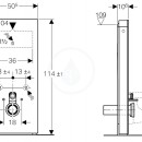 Sanitrn modul pro zvsn WC, 114 cm, spodn pvod vody, bl