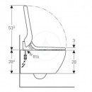 Elektronick bidet Tuma Comfort s keramikou, Rimfree, SoftClosing, ern sklo