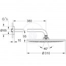 Horn sprcha Cosmopolitan 310, 1 proud, sprchov rameno 380 mm, chrom