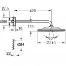 Hlavov sprcha 310 9,5 l/min s ramenem a dlkovm ovldnm, 2 proudy, chrom