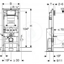 Montn prvek pro zvsn WC, 112 cm, se splachovac ndrkou pod omtku Sigma 12 cm, samostatn stojc