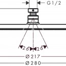 Hlavov sprcha 280, kartovan bronz