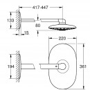 Hlavov sprcha 360 Duo, 2 proudy, sprchov rameno 450 mm, chrom