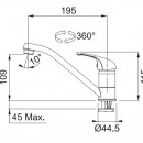 Kuchysk set N48, nerezov dez ETN 614 6/4" NOVA + baterie FB 250, chrom