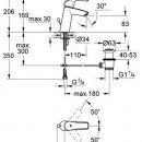 Páková umyvadlová baterie, chrom Páková umyvadlová baterie, chrom