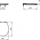 WC sedtko ultra ploch softclose, 365 x 445 x 50 mm, bl