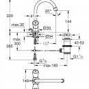 Grohe Costa S Umyvadlov baterie s vpust, chrom 21097001