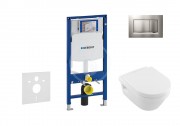 Geberit Duofix Sada pro zvsn WC + klozet a sedtko softclose Villeroy & Boch - sada s tlatkem Sigma30, matn/leskl/matn chrom 111.300.00.5 NB7