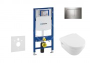 Sada pro zvsn WC + klozet a sedtko softclose Villeroy & Boch - sada s tlatkem Sigma30, leskl/matn/leskl chrom