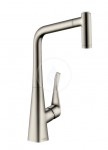 Hansgrohe Metris New Pkov kuchysk baterie 320 s vytahovac sprkou, vzhled nerezu 14820800