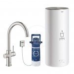 Grohe Red Dezov baterie Duo s ohevem vody a filtrac, zsobnk L, supersteel 30079DC1