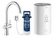 Grohe Red Dezov baterie Duo s ohevem vody a filtrac, zsobnk M, chrom 30083001